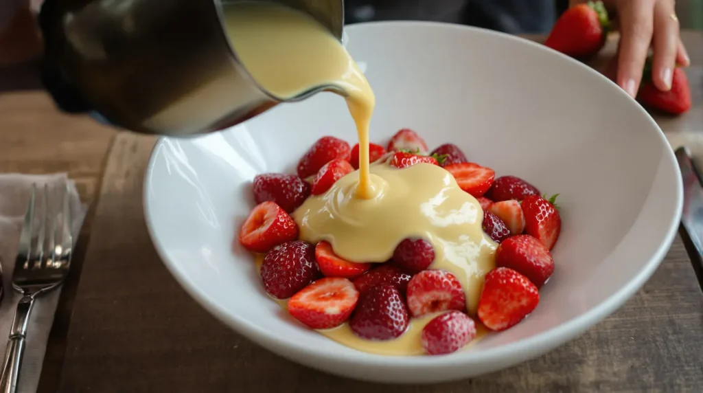 3 ingredients, 5 minutes, and seasonal strawberries: I served this dessert to my guests, and they thought I had spent the afternoon preparing it