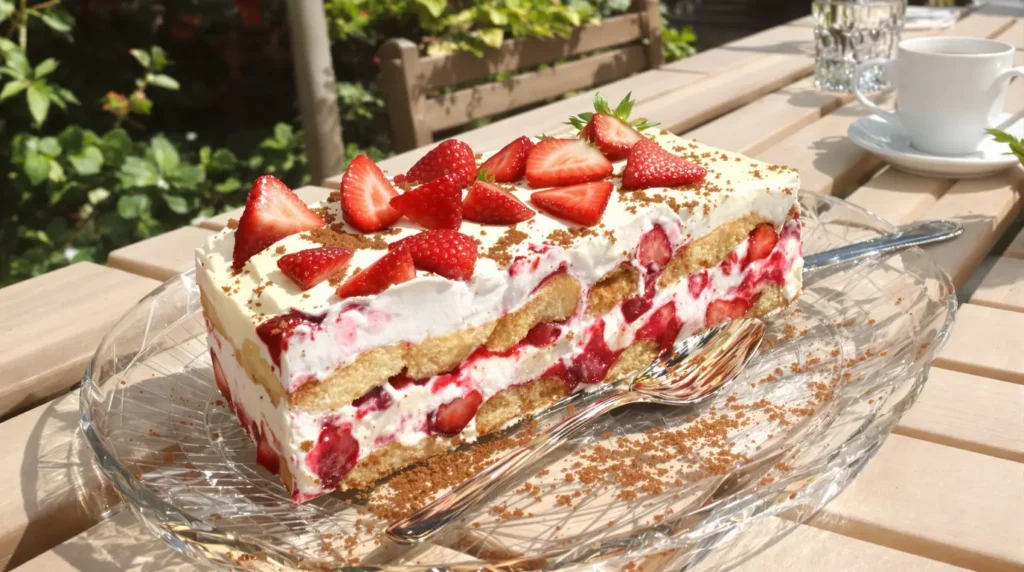 Tiramisu with strawberries: "Since I tried this light recipe without mascarpone, it's the only one I make now."
